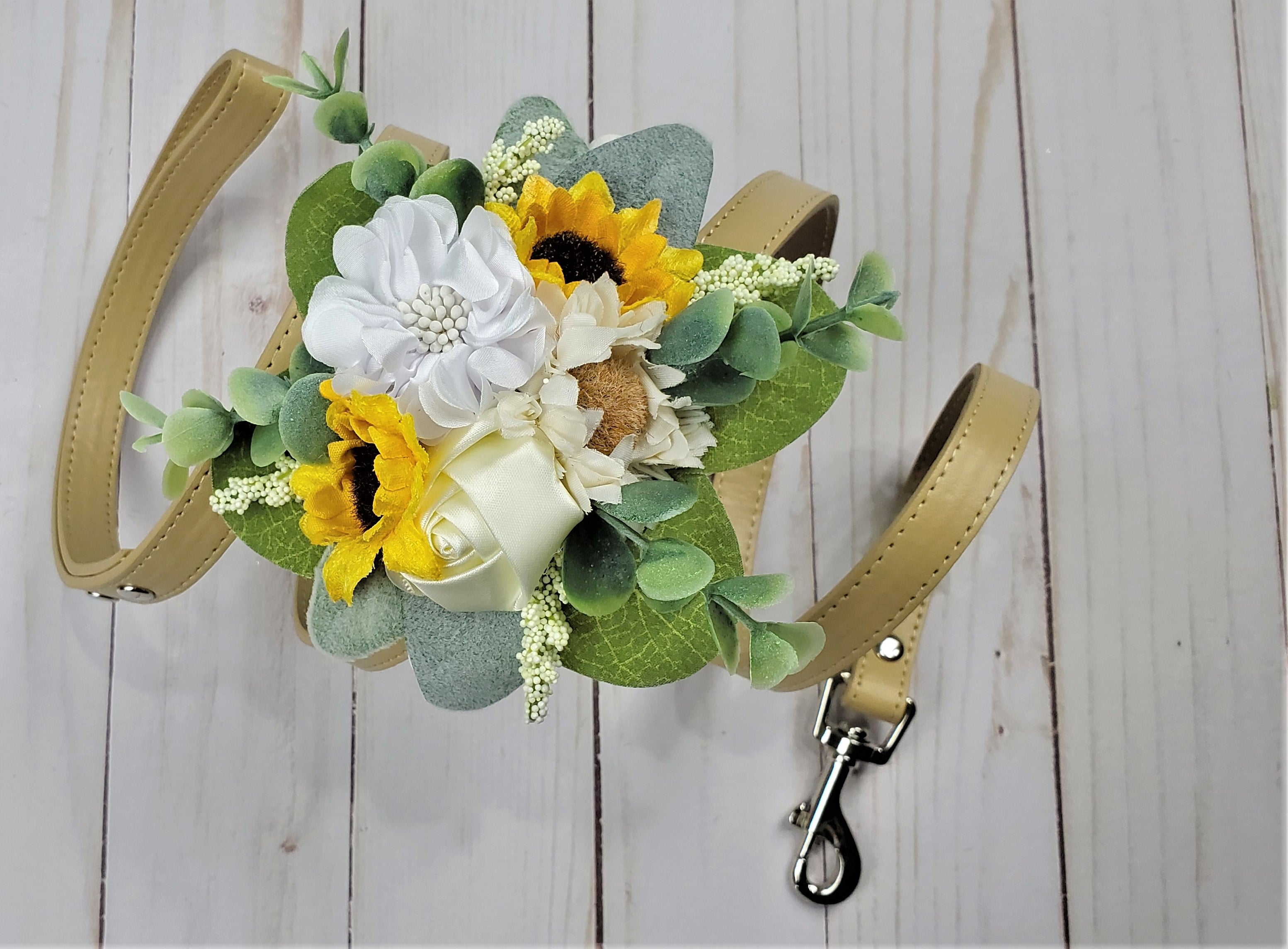 Sunflower Succulent Wedding Leash and Collar | The Toto | 8 Color Choices